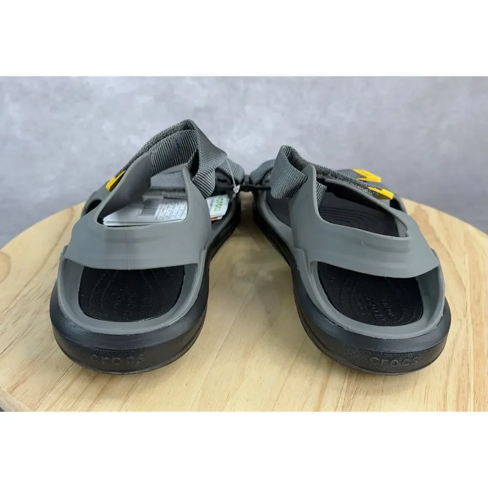 Men's Crocs Swiftwater Expedition Sandals Water Shoes Gray / Yellow Size 10
